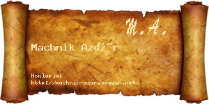 Machnik Azár névjegykártya